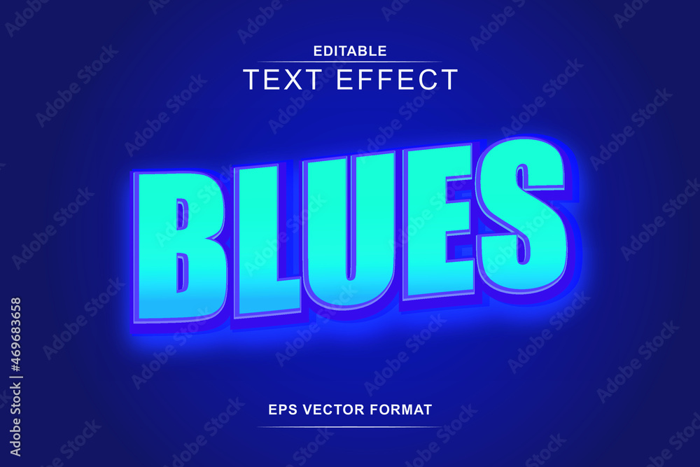 Blues text effect editable