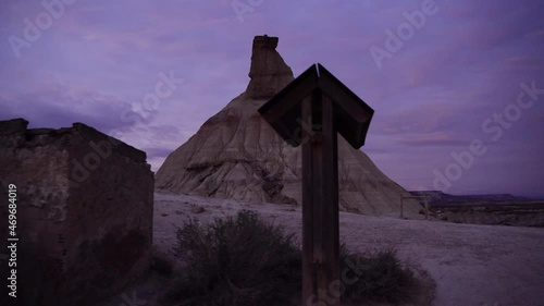 casteldetierra natural monument in the desert of Bardenas Reales in Navarre, Spain photo