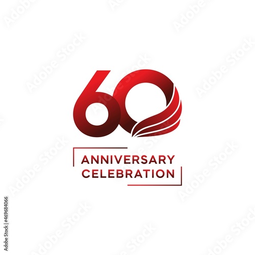 60 year anniversary logo design. vector - template - illustration