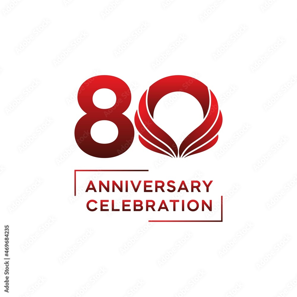 80 year anniversary logo design. vector - template - illustration 80 year anniversary logo design. vector - template - illustration
