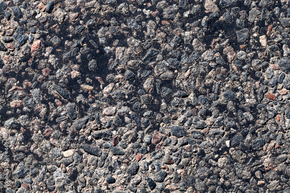 paved road, a close-up of a part of the carriageway of an asphalt road - obrazy, fototapety, plakaty 
