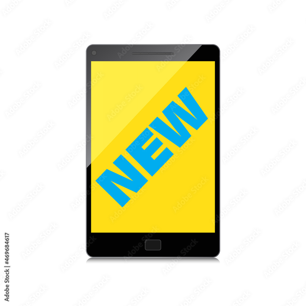 New word display on High-quality smartphone screen. New word display on High-quality smartphone screen.