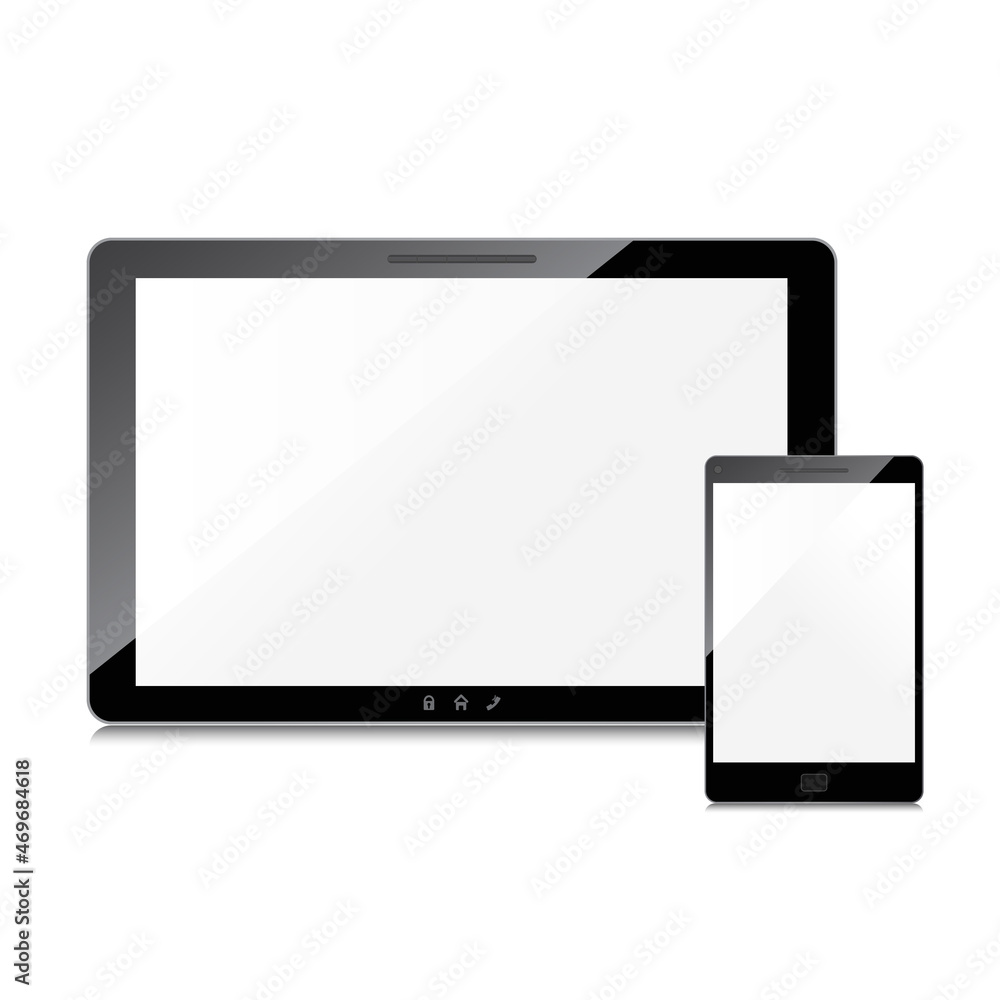 Blank screens set, isolated on white background Blank screens set, isolated on white background