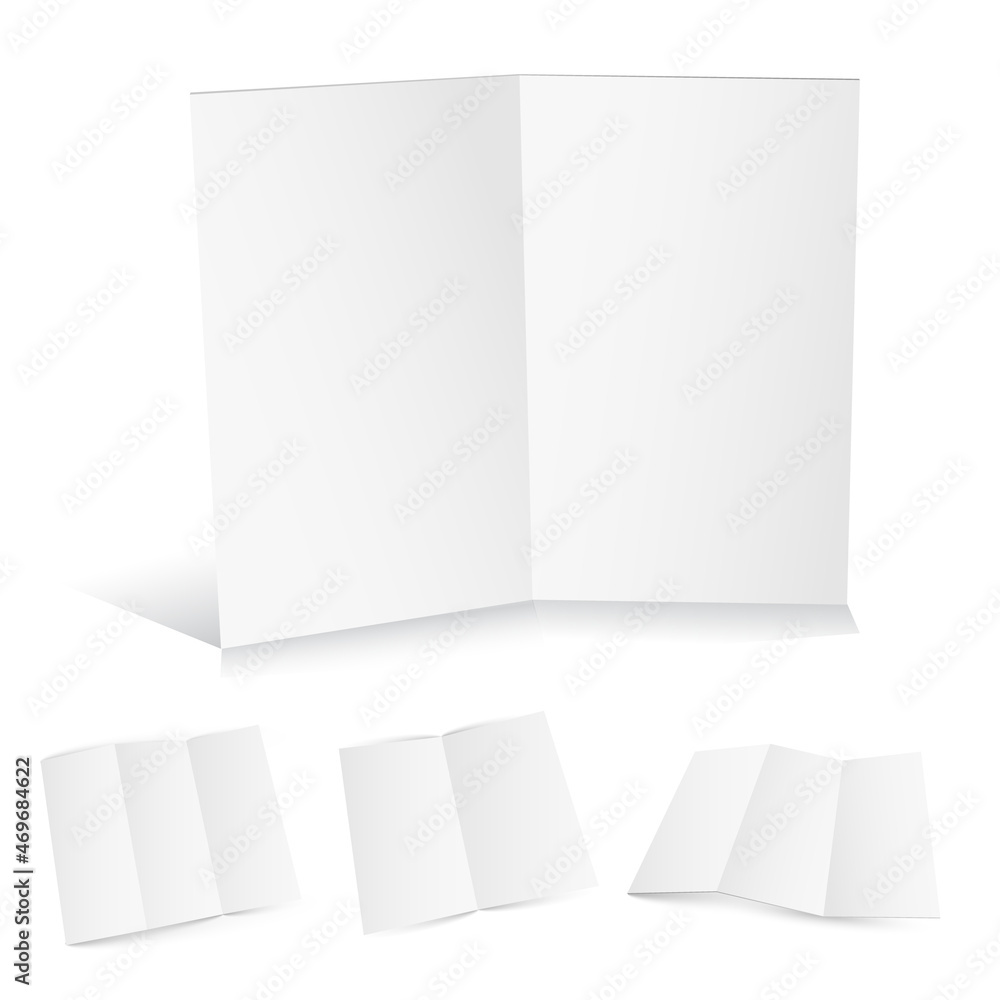Blank white zigzag folded paper. Blank white zigzag folded paper.