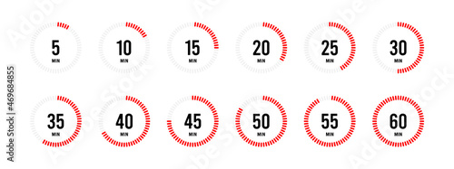 Set of stopwatch icons illustration