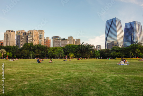  Sao Paulo, Brazil: people having leisure on sunny afternoon in Parque do Povo city park