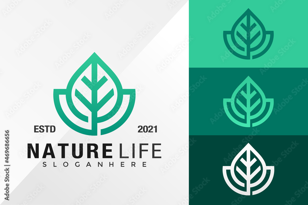 Nature Leaf Logo Design Vector Template