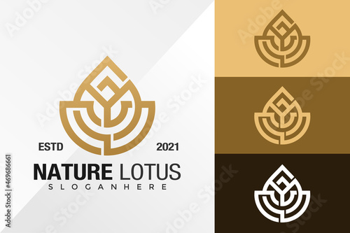 Nature Lotus Elegant Logo Design Vector Template