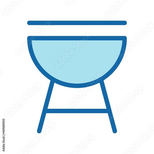 Grill Line Filled Blue Vector Icon Design photo