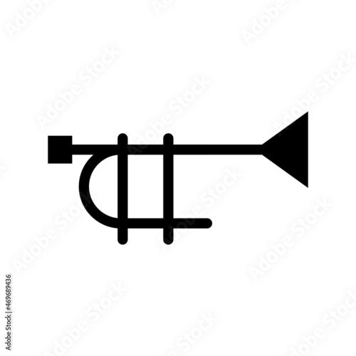 Trumpet Glyph Vector Icon Design