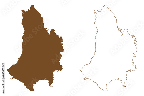Catanduanes island (Southeast Asia, Republic of the Philippines) map vector illustration, scribble sketch Catanduanes map
