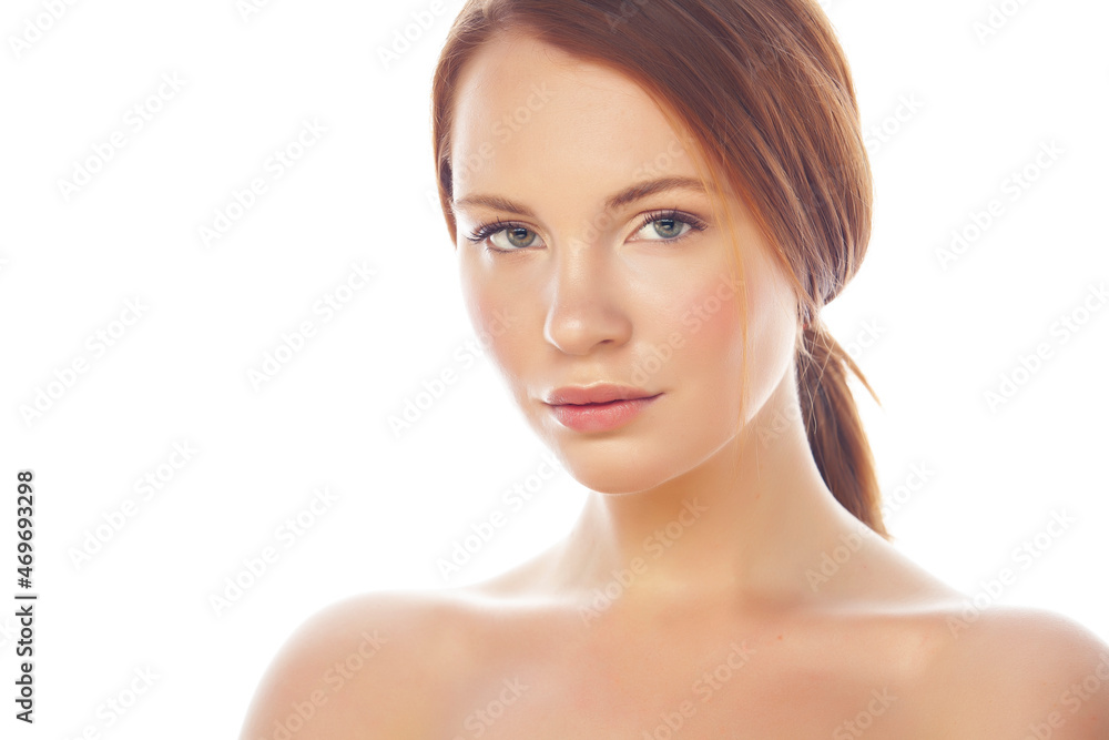 spa picture attractive lady young red hair isolated on white background spa picture attractive lady young red hair isolated on white background