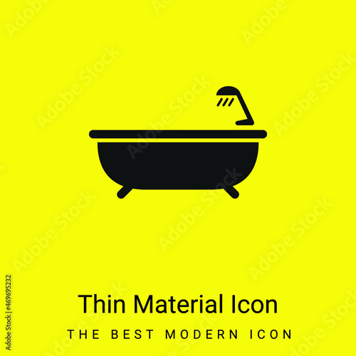 Bath Tub With Shower minimal bright yellow material icon