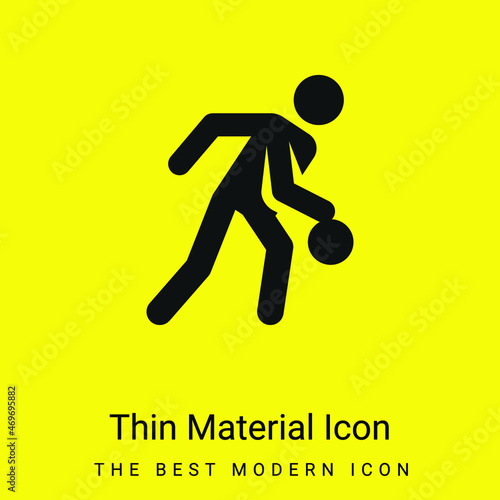 Basketball Player minimal bright yellow material icon