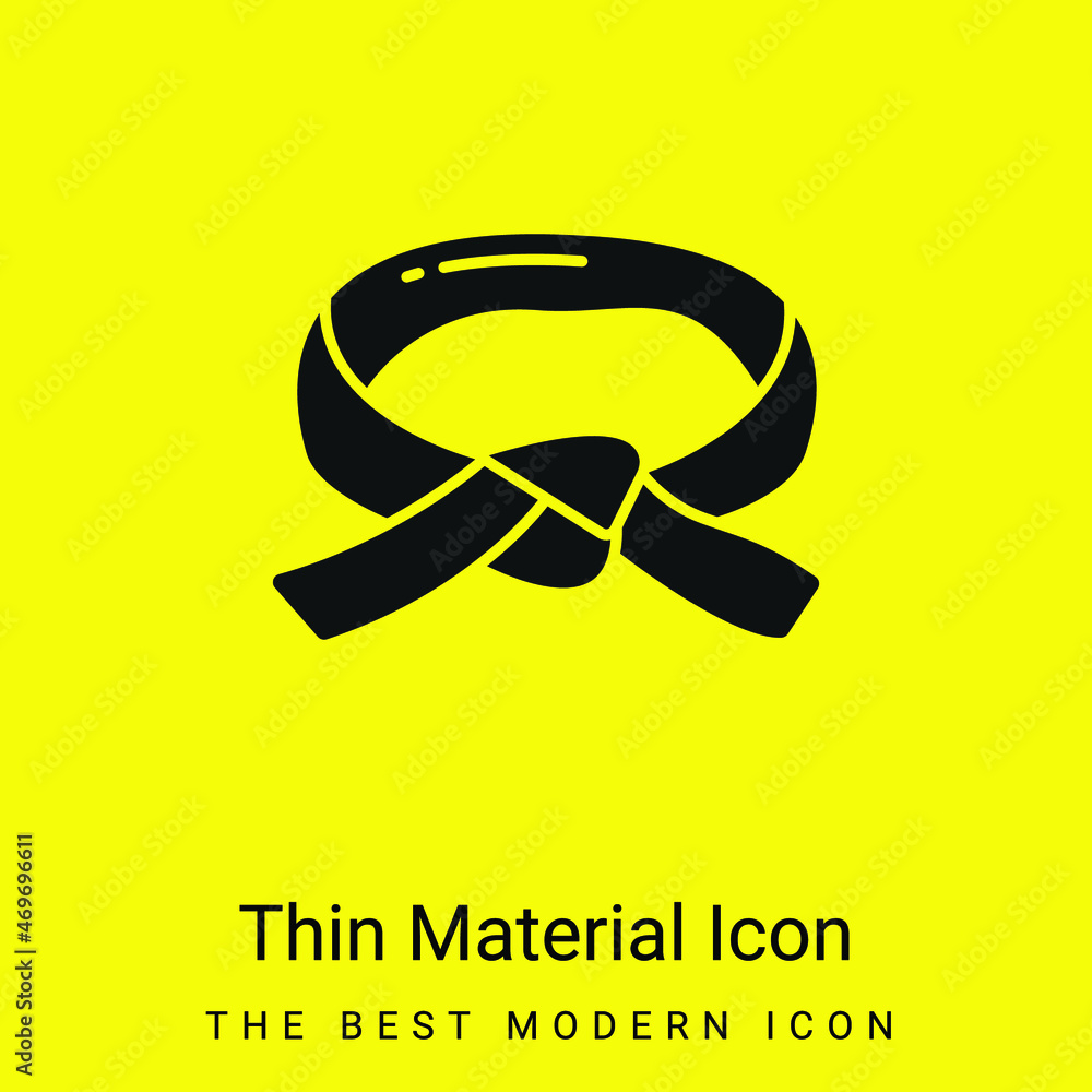 Εκτύπωση καμβά Black Belt minimal bright yellow material icon