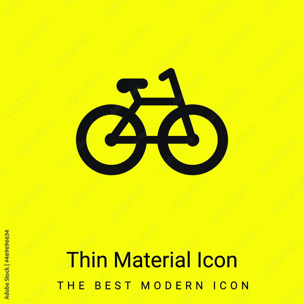 Bicycle minimal bright yellow material icon Bicycle minimal bright yellow material icon