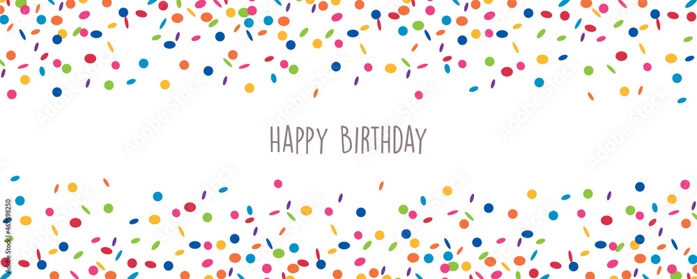 Εκτύπωση καμβά colorful confetti happy birthday party greeting card