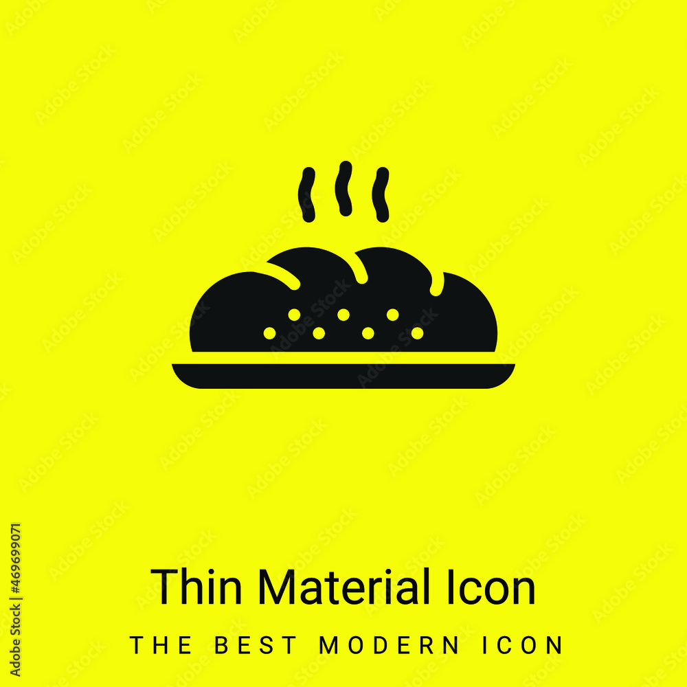Bread minimal bright yellow material icon Bread minimal bright yellow material icon