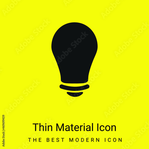 Black Lightbulb minimal bright yellow material icon