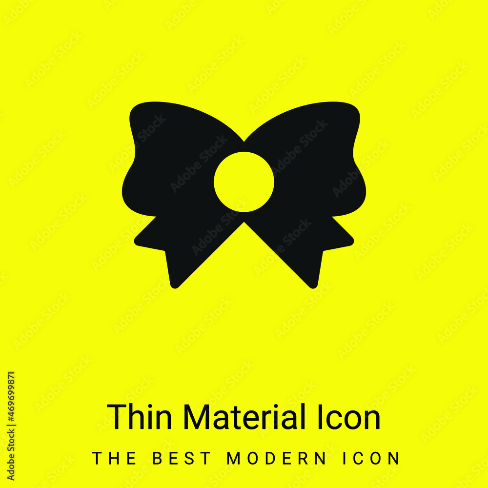 Fototapeta premium Bow minimal bright yellow material icon