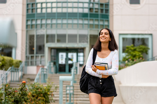 Fotografie Happy student leaving school, end of semester