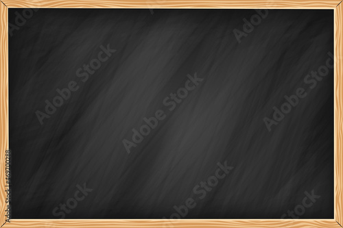 Black school chalkboard in the frame vector isolated. Empty surface for your message. Education object.