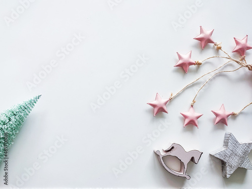 christmas decoration on a wooden background