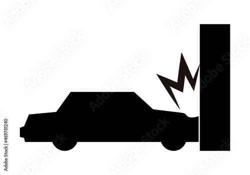 Icono negro de un coche sufriendo un accidente.