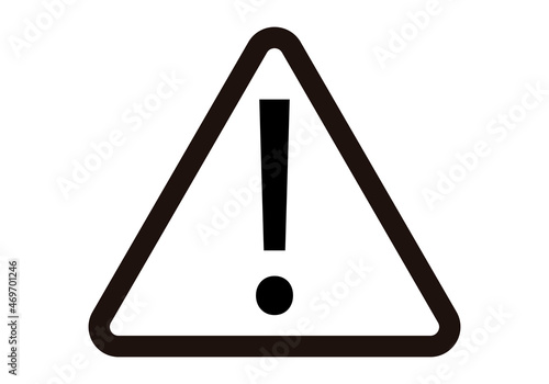 Icono negro de advertencia en fondo blanco.