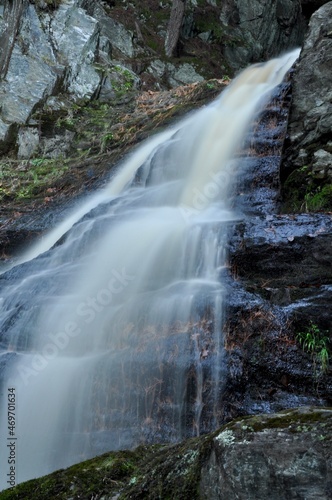 Wispy Cascade Over Granite Rock