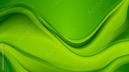 Abstract green liquid blurred waves background