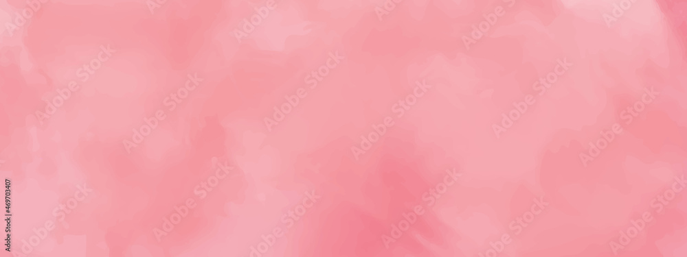 Pink abstract watercolor background paper design of bright color splashes modern art painted canvas background vector. Abstract art painting in living coral tone color for texture background