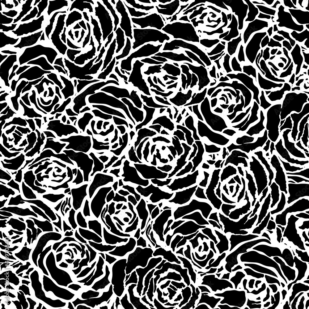 © PrintingSociety - Abstract roses flowers patchwork vector seamless pattern © PrintingSociety - Abstract roses flowers patchwork vector seamless pattern