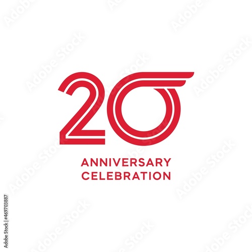 20 year anniversary logo design. vector - template - illustration
