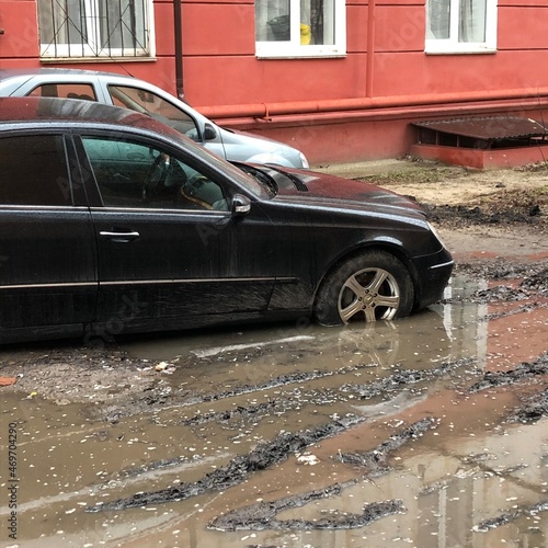 old car in the street