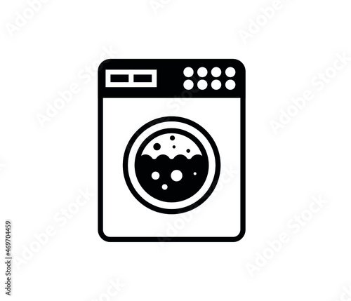 Washing machine icon. Laundry symbol. editable vector.
