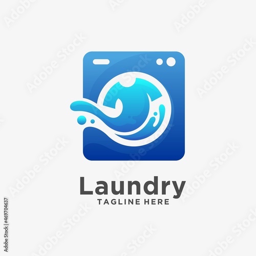 Laundry wash logo design