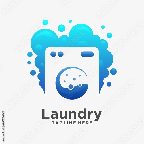Laundry wash logo design