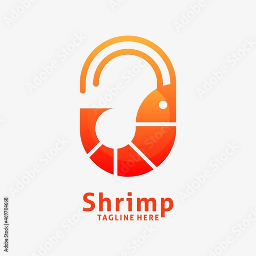 Shrimp seafood logo design