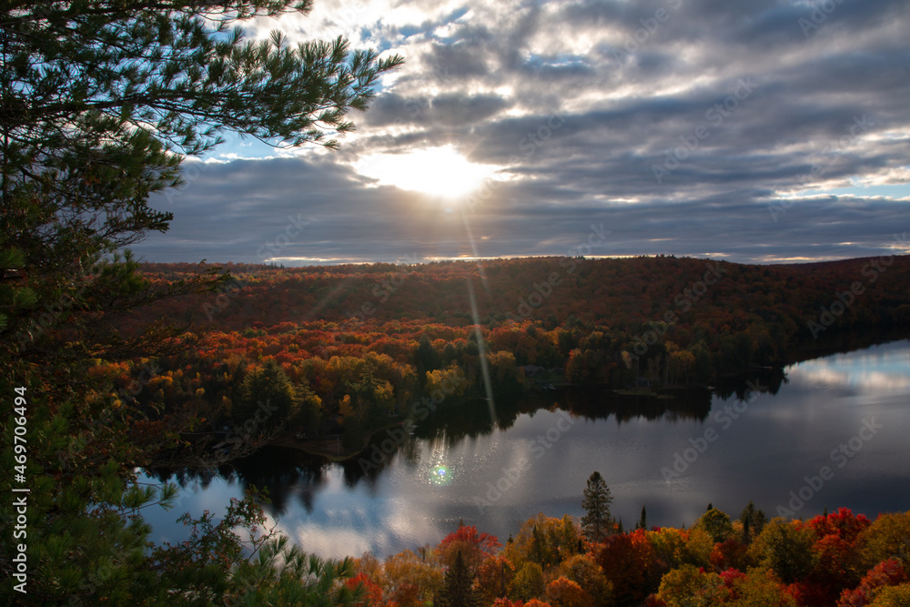 Fototapeta premium sunset over the lake