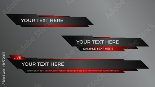 red lower third news bar vector illustration background. abstract futuristic modern banner bar screen broadcast