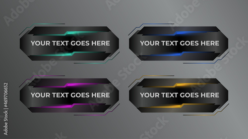 Lower third pack vector. Digital callouts titles. HUD futuristic sci fi frame template.
