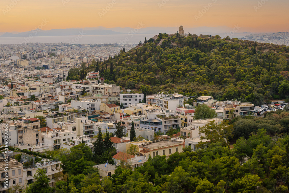 View of Mount Lycabettus in Athens