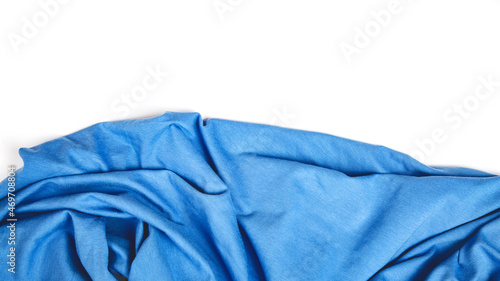 Blue luxury cotton fabric cotton jersey texture for background. wallpaper design
