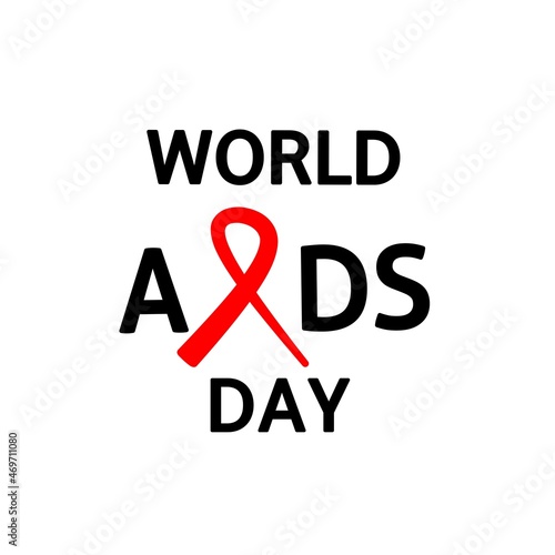 World Help Day. Red heart December 1st. AIDS awareness. HIV disease. Banner with the words Stop AIDS. The heart that dictates