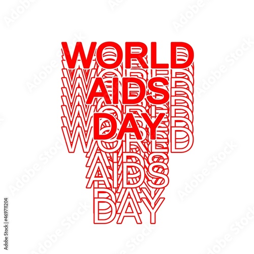 World Help Day. Red heart December 1st. AIDS awareness. HIV disease. Banner with the words Stop AIDS. The heart that dictates