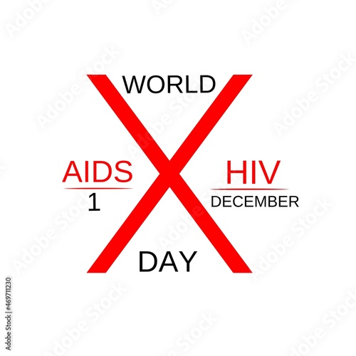 World Help Day. Red heart December 1st. AIDS awareness. HIV disease. Banner with the words Stop AIDS. The heart that dictates