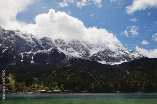 Eibsee lake in Garmisch-Partenkirchen, Bavaria, Germany 