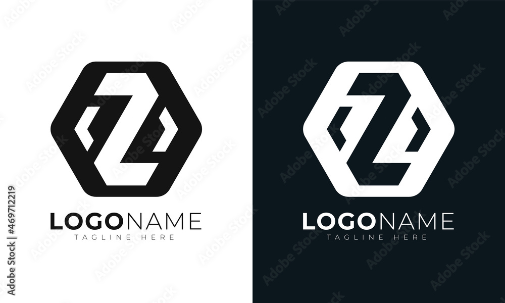 Initial letter z logo vector design template. With Hexagonal shape. Polygonal style. Initial letter z logo vector design template. With Hexagonal shape. Polygonal style.