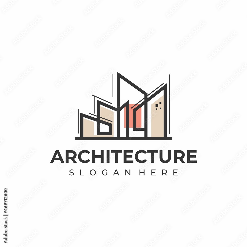 Building logo design concept. architecture logo design